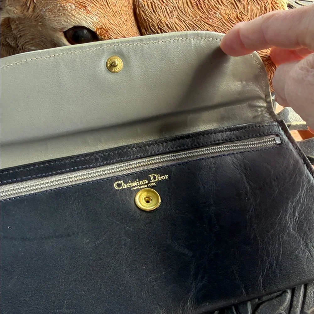 Vintage Leather Christian Dior Clutch / Wallet
